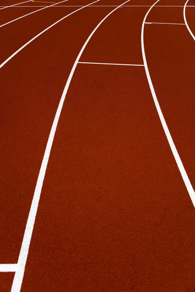 Closeup Red Stadium Running Tracks — Stock Photo, Image