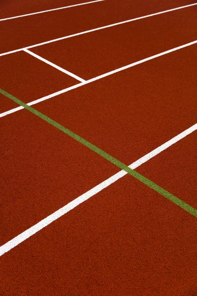 Primer Plano Pista Atletismo Del Estadio Rojo —  Fotos de Stock