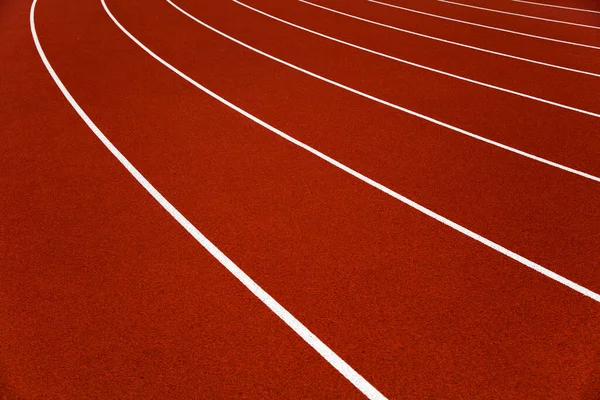 Closeup Red Stadium Running Tracks — Stock Photo, Image