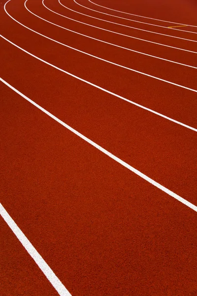 Closeup Red Stadium Running Tracks — Stock Photo, Image