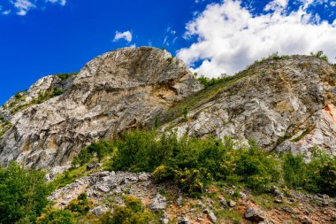Sırbistan-Romanya sınırındaki Cerdap 'taki Tuna vadisine bak