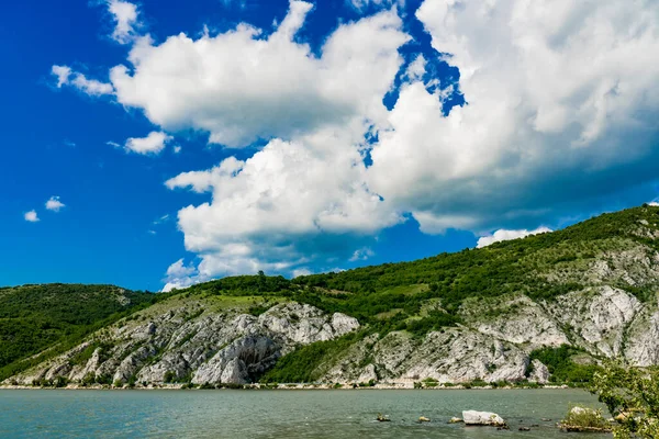 Vista Desfiladero Del Danubio Djerdap Frontera Serbio Rumana — Foto de Stock