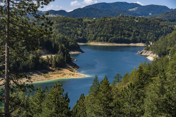 Zicht Zaovine Meer Servië — Stockfoto