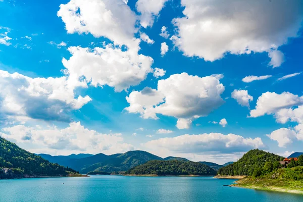 Vista Lago Artificial Zaovine Serbia —  Fotos de Stock