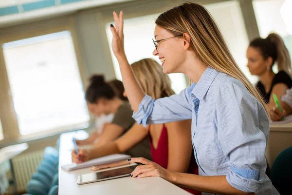 Groep Universiteitsstudenten Klas — Stockfoto