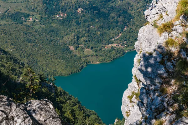 Vue Sur Lac Perucac Rivière Drina Depuis Montagne Tara Serbie — Photo