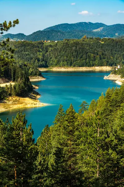 Vista Lago Zaovine Serbia — Foto de Stock