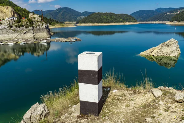 Pohled Jezero Zaovine Srbsku — Stock fotografie