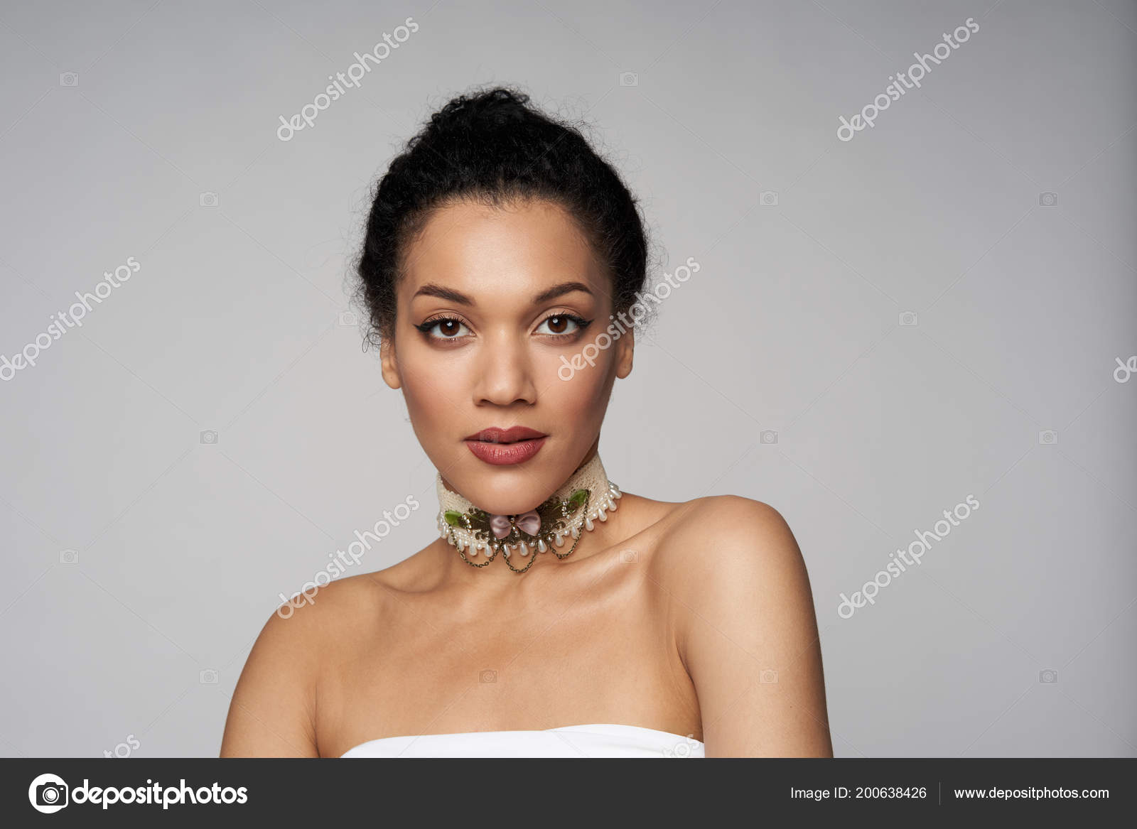 Profile of a beautiful girl closeup Stock Photo