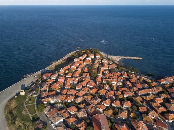 Vista aérea de la antigua ciudad de Nessebar en la costa del Mar Negro de Bulgaria —  Fotos de Stock