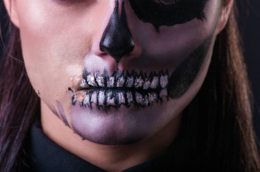 yapmak kadar korkunç ile kadın yüz yakın çekim