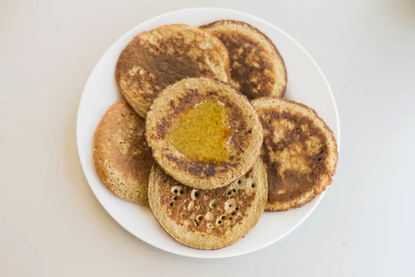 Pancake Bannana Vicino Sul Tavolo Della Cucina — Foto Stock