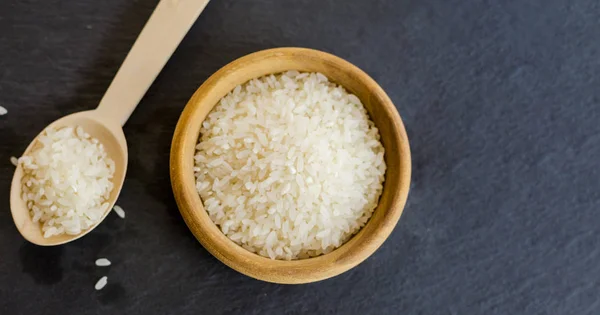 raw rice on the table close up