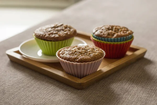 Close Muffin Kleurvolle Cups — Stockfoto