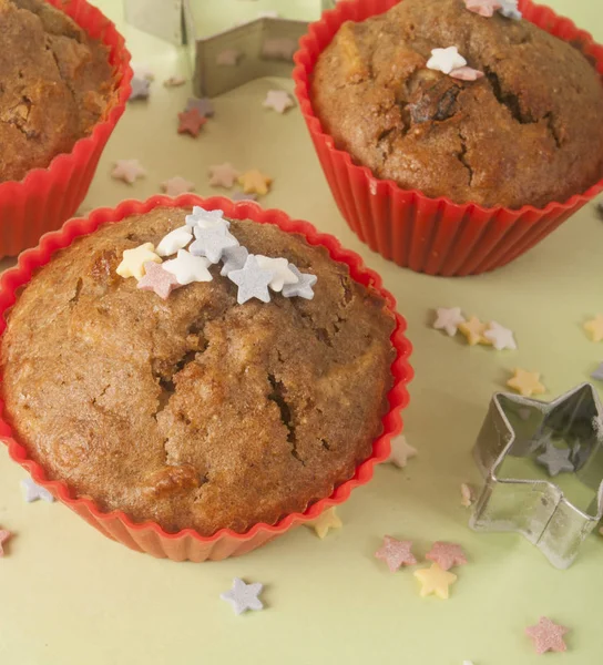 Domowe Blueberry Muffin Boże Narodzenie — Zdjęcie stockowe