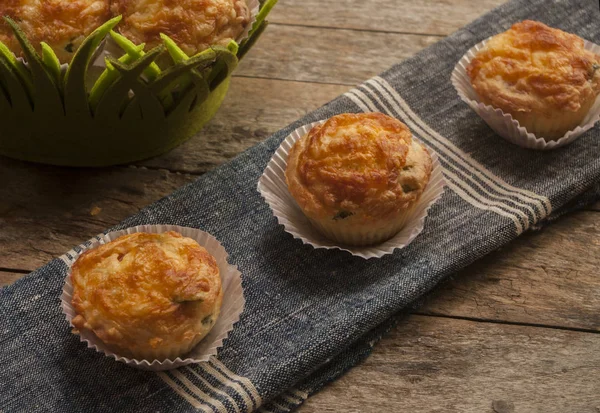 Savory Cheese Bacon Muffins — Stock Photo, Image