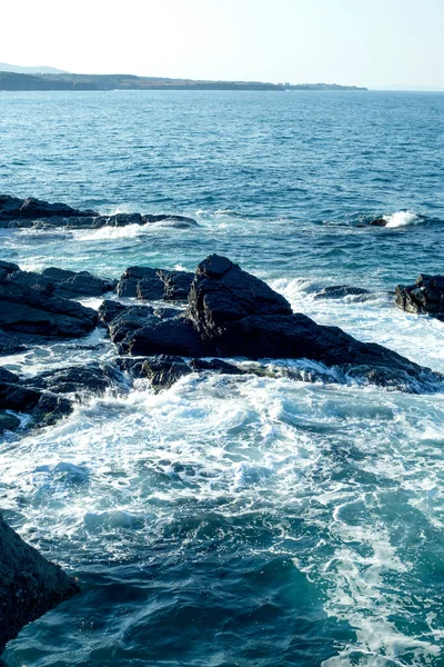 海浪冲撞照片闭合 — 图库照片