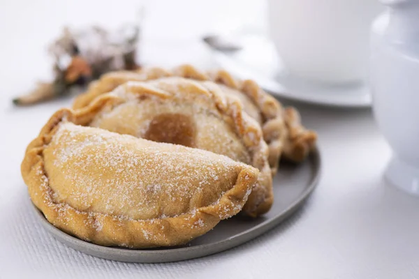 Closeup Some Pastissets Typical Pastries Catalonia Spain Filled Pumpkin Sweet — Stock Photo, Image