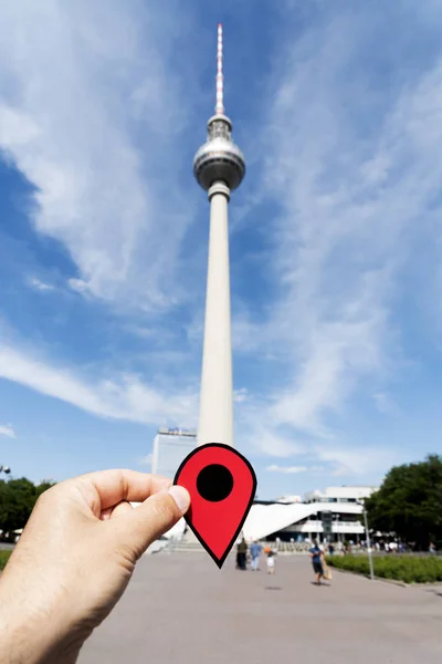 Nahaufnahme Der Hand Eines Jungen Kaukasischen Mannes Mit Rotem Filzstift — Stockfoto