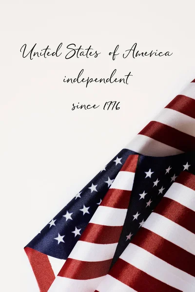 Some American Flags Text United States America Independent 1776 White — Stock Photo, Image