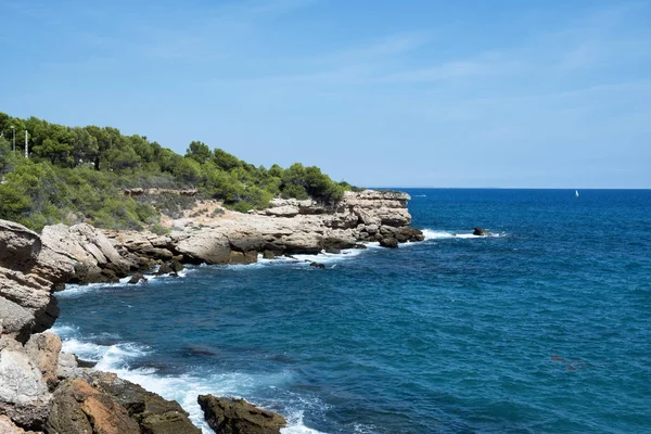 Θέα Από Ακρωτήριο Πούντα Ντε Calafat Στο Ametlla Mar Ισπανία — Φωτογραφία Αρχείου