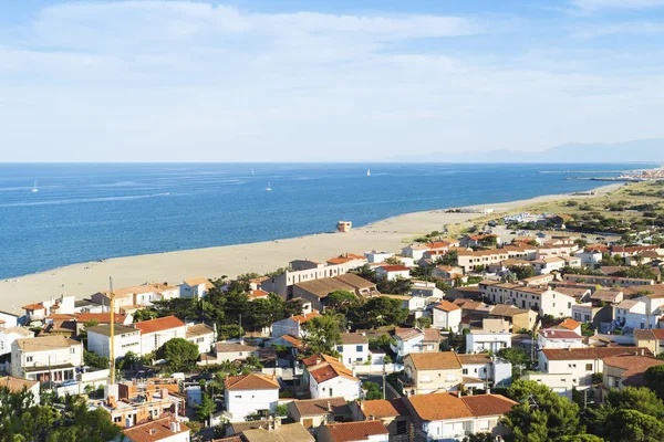 Una Veduta Aerea Del Quartiere Falaise Leucate Francia Con Spiaggia — Foto Stock
