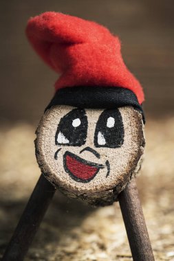 bir el yapımı Tio de Nadal, tipik bir Noel karakter Katalonya, İspanya