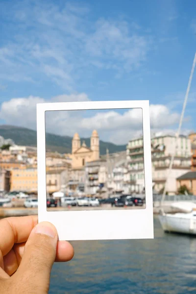 Primer Plano Joven Caucásico Puerto Vieux Antiguo Puerto Bastia Córcega —  Fotos de Stock