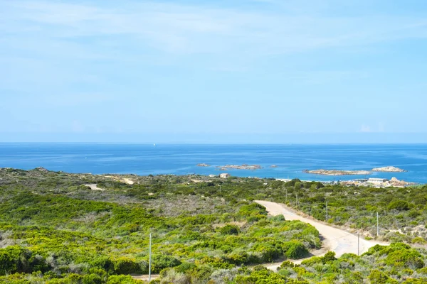 Uma Vista Tonnara Lugar Costa Sul Córsega França Com Mar — Fotografia de Stock