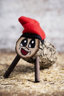 bir el yapımı Tio de Nadal, tipik bir Noel karakter Katalonya, İspanya