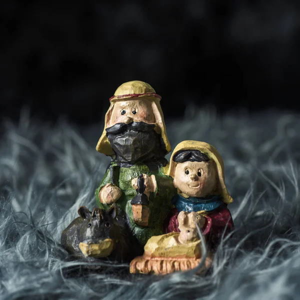 Αγία Οικογένεια Παιδί Ιησού Παναγίας Και Αγίου Ιωσήφ Μια Γκρίζα — Φωτογραφία Αρχείου