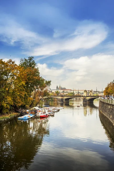 Prag Tschechische Republik Oktober 2018 Blick Auf Die Moldau Mit — Stockfoto
