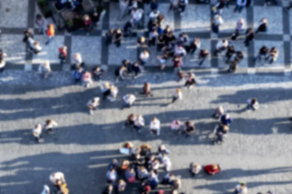 Defocused Blur Background Aerial View People Walking Standing Pedestrian Street — Stock Photo, Image