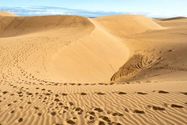 Una Vista Panoramica Delle Dune Sabbia Maspalomas Nelle Isole Canarie — Foto Stock