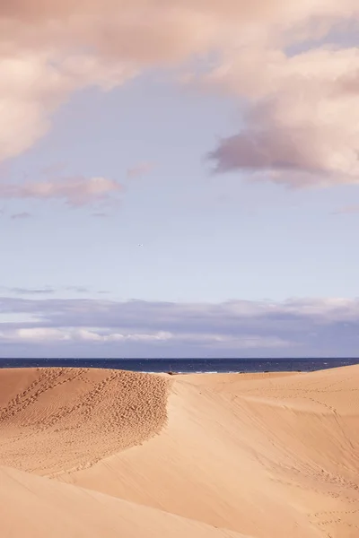 Písečné duny Maspalomas na ostrově Gran Canaria, Spai — Stock fotografie