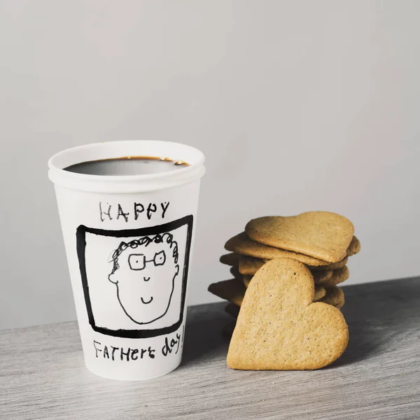 Tasse Kaffee und Text zum Vatertag — Stockfoto