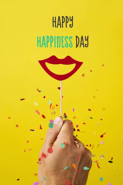 Smile and text happy happiness da — Stock Photo, Image