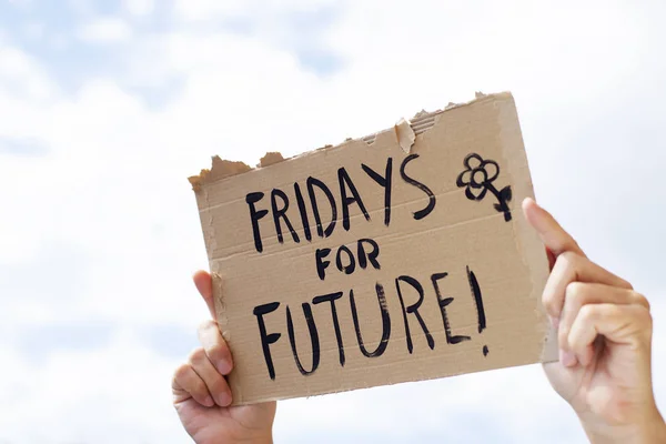 Text fridays for future in a brown signboard — Stock Photo, Image