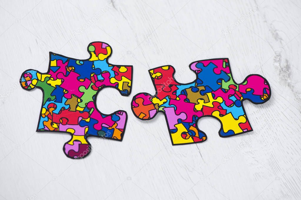 puzzle pieces, symbol of the autism awareness