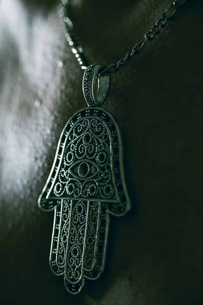 Old hamsa amulet or hand of Fatima — Stock Photo, Image