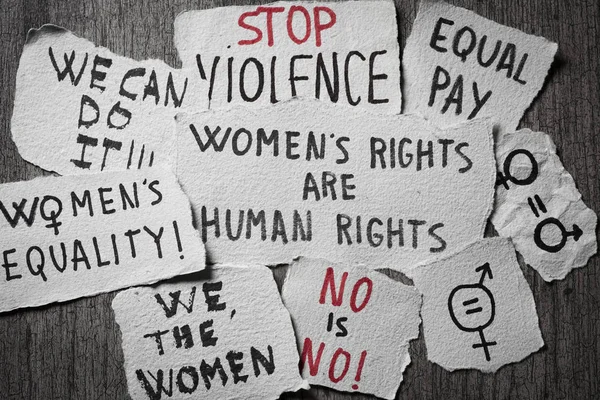 Női jogok és a nemek közötti egyenlőség fogalmak — Stock Fotó