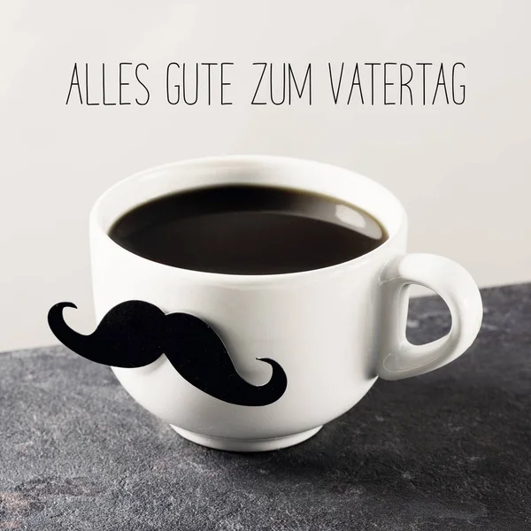 Moustache et texte heureux jour des pères en allemand — Photo