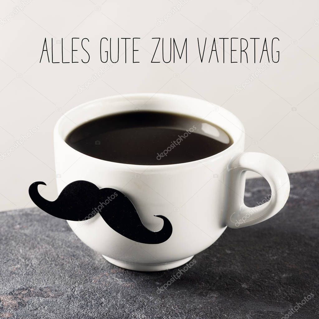 mustache and text happy fathers day in german