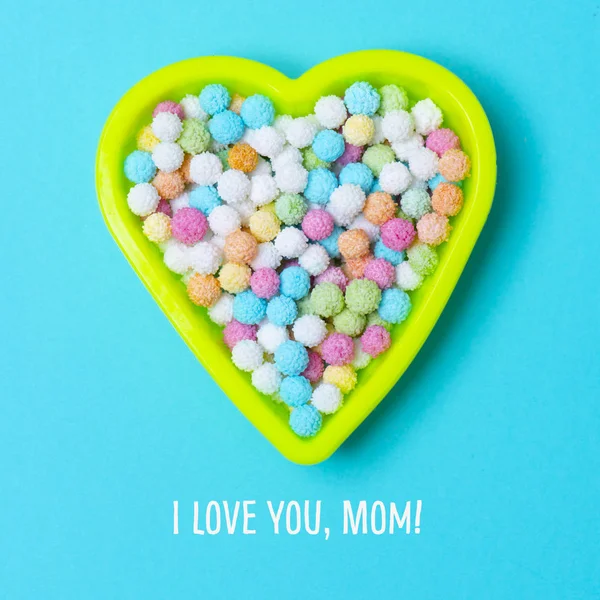 Cuore e testo ti amo mamma — Foto Stock