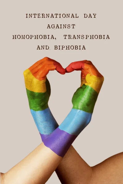 禁止对同性恋的憎恶、 不再恐和 biphobia 日 — 图库照片
