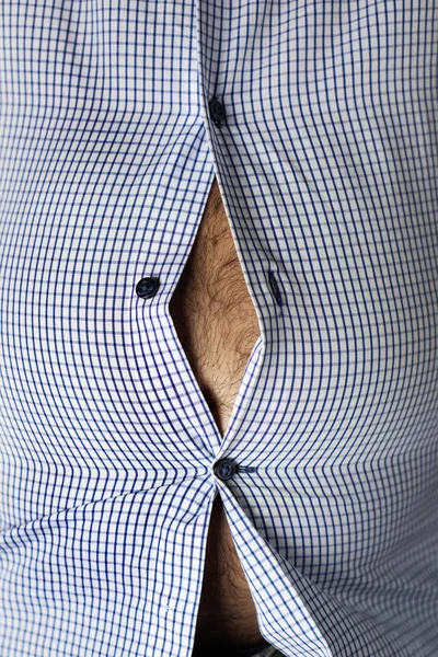 Homem caucasiano com uma barriga de panela — Fotografia de Stock