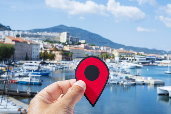 view over the Port of Ajaccio, in Corsica, France