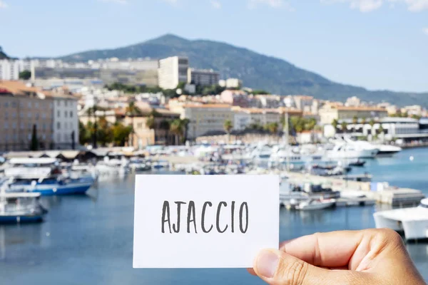 Ajaccio Limanı'nda adam, Korsika, Fransa — Stok fotoğraf