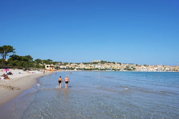 Pláž Plage de Calvi, Korsika, Francie — Stock fotografie