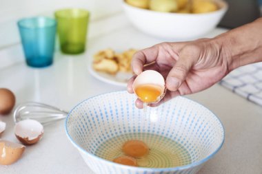 preparing tortilla de patatas, spanish omelette